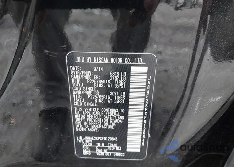 2015 Nissan Quest Sv from USA, damaged, VIN JN8AE2KPXF9120845